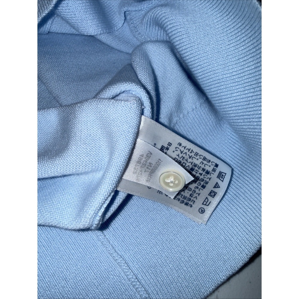 Lands End Embroidered Cardigan Light Blue Floral Feminine NWOT Sz Med Pima Cotto - Picture 10 of 13